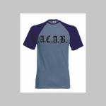 A.C.A.B. pánske belaso-tmavomodré tričko s čiernym logom 100%bavlna značka Fruit of The Loom (viacero motívov na výber)